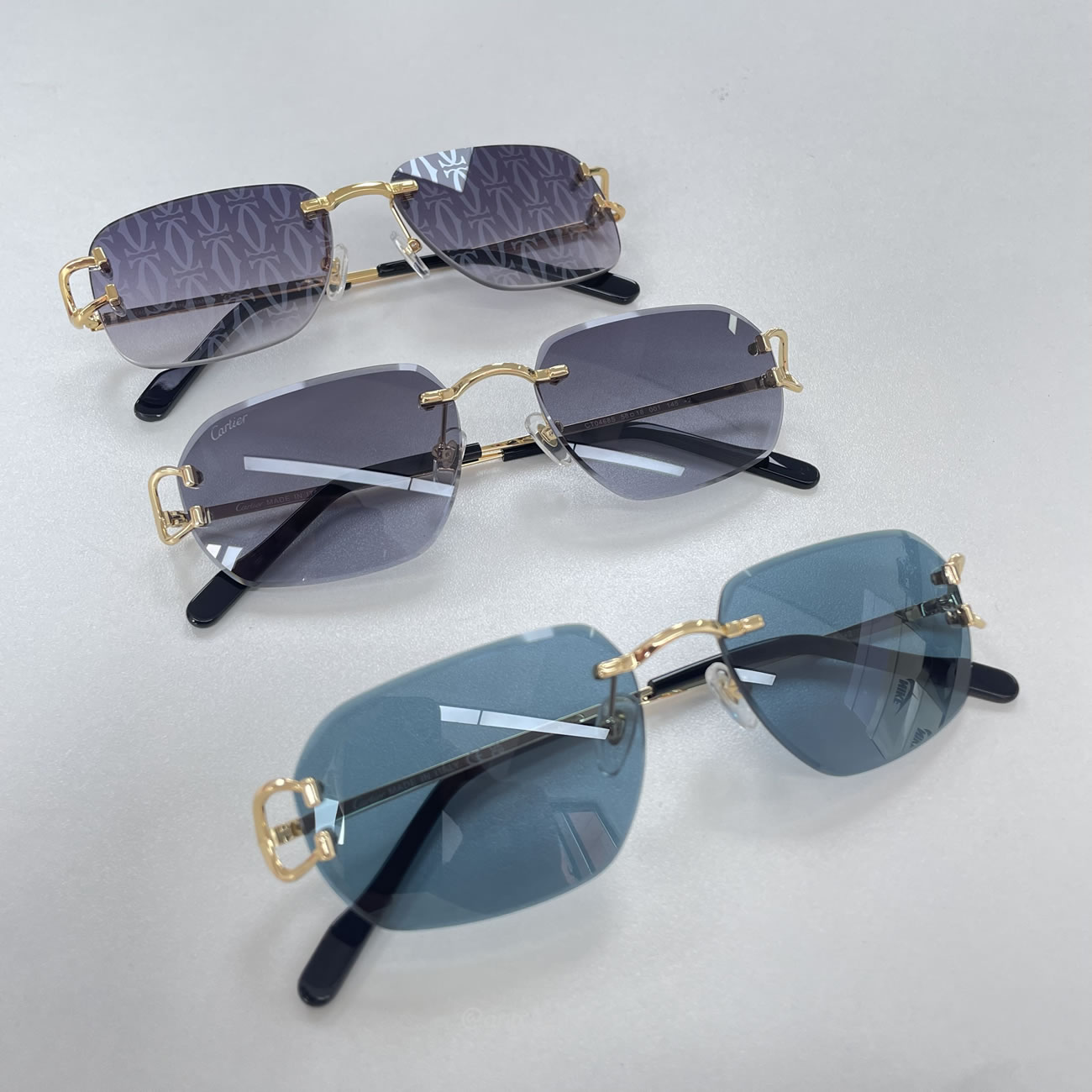 Cartier Eyewear Rimless Rectangle Frame Sunglasses (9) - newkick.org